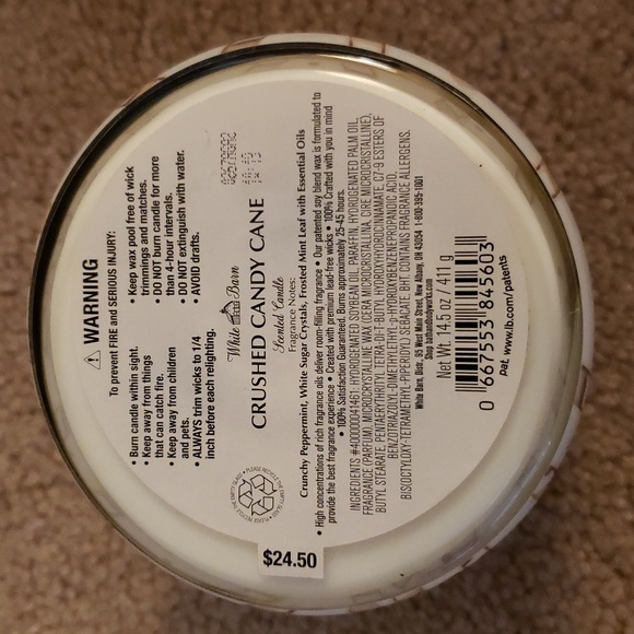 Crushed Candy Cane 3-Wick Candle - Picture 5 of 5